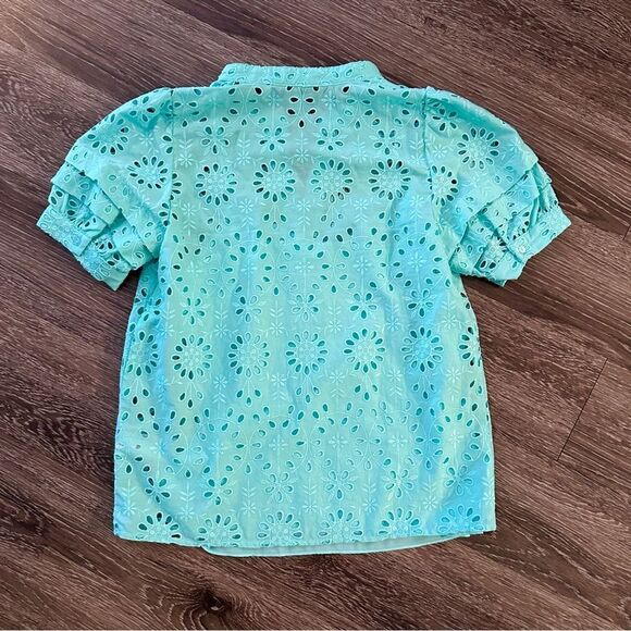 J. Crew Puff-sleeve popover top in eyelet - Picture 6 of 6